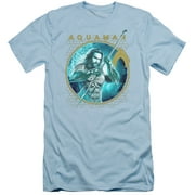 Aquaman Movie Trident Of Neptune S/S Adult 30/1 T-Shirt Light Blue