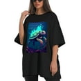 thumbnail image 4 of Plus Size Shirt for Women Black Tops for Women Short Sleeves Shirt for Women Turtle T Shirt Crewneck Shirt for Women XL, 4 of 5