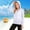 White, variant on Eltusu Girls Sun Protection Jackets, Sports Full Zip Hooded Long Sleeve Rash Guard Orange Size 7-8T