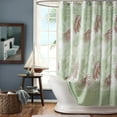 thumbnail image 2 of Floral Fabric Shower Curtain, Beige Brown Gray Botanical Shower Curtain, Waterproof Bathroom Curtain, 2 of 7