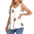 thumbnail image 4 of Delliss Womens Summer Fashion Tank Tops Sleeveless Bee Print T Shirt Casual Loose Fit Tunic Blouses, 4 of 7