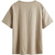 thumbnail image 2 of playera larga de gran tamaño con estampado de letras y hombros caídos para mujer Caqui CH Caqui CH Xishao ropa, 2 of 2