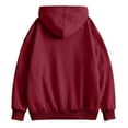 thumbnail image 3 of Mens Long Sleeve Zip-up Hoodie With Kanga Pocket Wine 3XL, 3 of 6