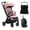 pink, variant on Compact Baby Stroller, One-Hand Fold Travel Stroller with Adjustable Recline & Canopy , Lightweight for Infants & Toddlers up to 48.5 lbs (Black)