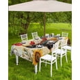 thumbnail image 4 of Fsddascl Retro Rooster Outdoor Tablecloth - 60x102 Inch Rectangle Dining Table Cover, Sunflower Watercolor Farmhouse Animals Waterproof Outdoor Table Cloth with Umbrella Hole & Zipper for Patio, 4 of 7