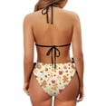 thumbnail image 6 of Uourmeti Women's Halter Neck Two Piece Bikini Set Christmas Gingerbread Holiday Print, Quick Dry, Tie Side, Perfect for Tropical Vacation & Pool Party, 6 of 9