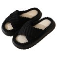 thumbnail image 2 of Planas Lino Zapatos Casa Esponjosos Peludas Con Punta Abierta para Mujer Cómodas Felpa Banda Cruzada Suaves Y Antideslizantes Otoño E Invierno, 2 of 9