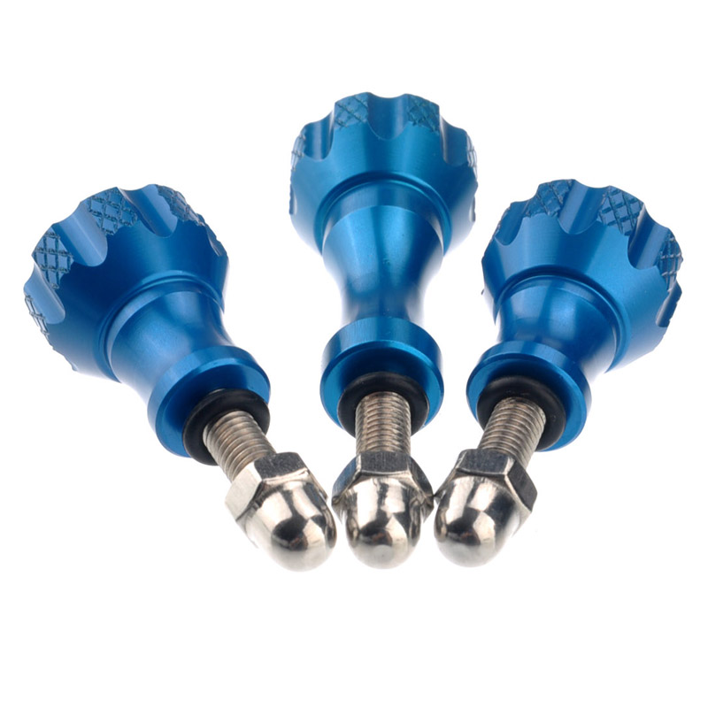 Aluminum Thumb Knob Stainless Bolt Nut Screw Set for GoPro HD Hero 1 / 2 / 3 / 3+ / 4 ST50 Blue