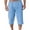 Blue, variant on Havenre Men's Linen Capri Shorts Lightweight Casual Baggy Knee Length 3/4 Pants Summer Drawstring Beach Pants Lounge Shorts with Pockets Green S