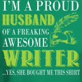 thumbnail image 3 of CafePress - Proud Husband Of An Awesome Writer T Shirt T Shirt - Men's Classic Graphic Cotton T-Shirt, 3 of 4