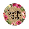 thumbnail image 1 of Darling Souvenir Round Peony & Leaf Border 45 Pcs Save The Date Stickers Envelope Seals-1.6 Inches, 1 of 1