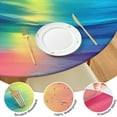 thumbnail image 4 of Colorful Striped Pattern Round Fitted Tablecloth with Elastic Edge,Dining Table Cover Waterproof,Outdoor Round Tablecloth for Camping,Dining,Indoor and Outdoor, 4 of 7