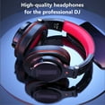 thumbnail image 3 of Prosonic Over Ear Headphone, Wired Bass Headset with 40mm Driver, Foldable Lightweight Headphones with Shareport and Mic for Recording Monitoring Mixing Podcast Guitar PC TV (Black Red), 3 of 8