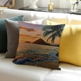 thumbnail image 3 of BANET Throw Pillow Cushion Cover, at Lanikai Beach Hawaii Colorful Sky Wavy Ocean Surface Scene, Decorative Square Accent Pillow Case 18x18in, 3 of 5