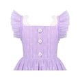 thumbnail image 6 of Girls Dress Purple Butterfly Pearl Lace V Back Fly Sleeve Tulle Party 6 Years, 6 of 8