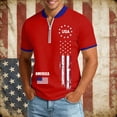 thumbnail image 2 of xfsWaSs 4th Of July Shirts For Men American Flag T-Shirt Casual Half Zip Short Sleeve T Shirt Tops Patriotic Independence Day Celebration Fashion Tshirt Tops, 2 of 4