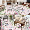 thumbnail image 5 of Large Area Rugs for Living Room Bedroom, Spring 6'x9' Rug Washable Carpet Runner Indoor Outdoor, Bicycles Leaves Butterfly Flowers Pink Buffalo Plaid Non Slip Floor Mats Rug for Kitchen, Playroom, 5 of 8
