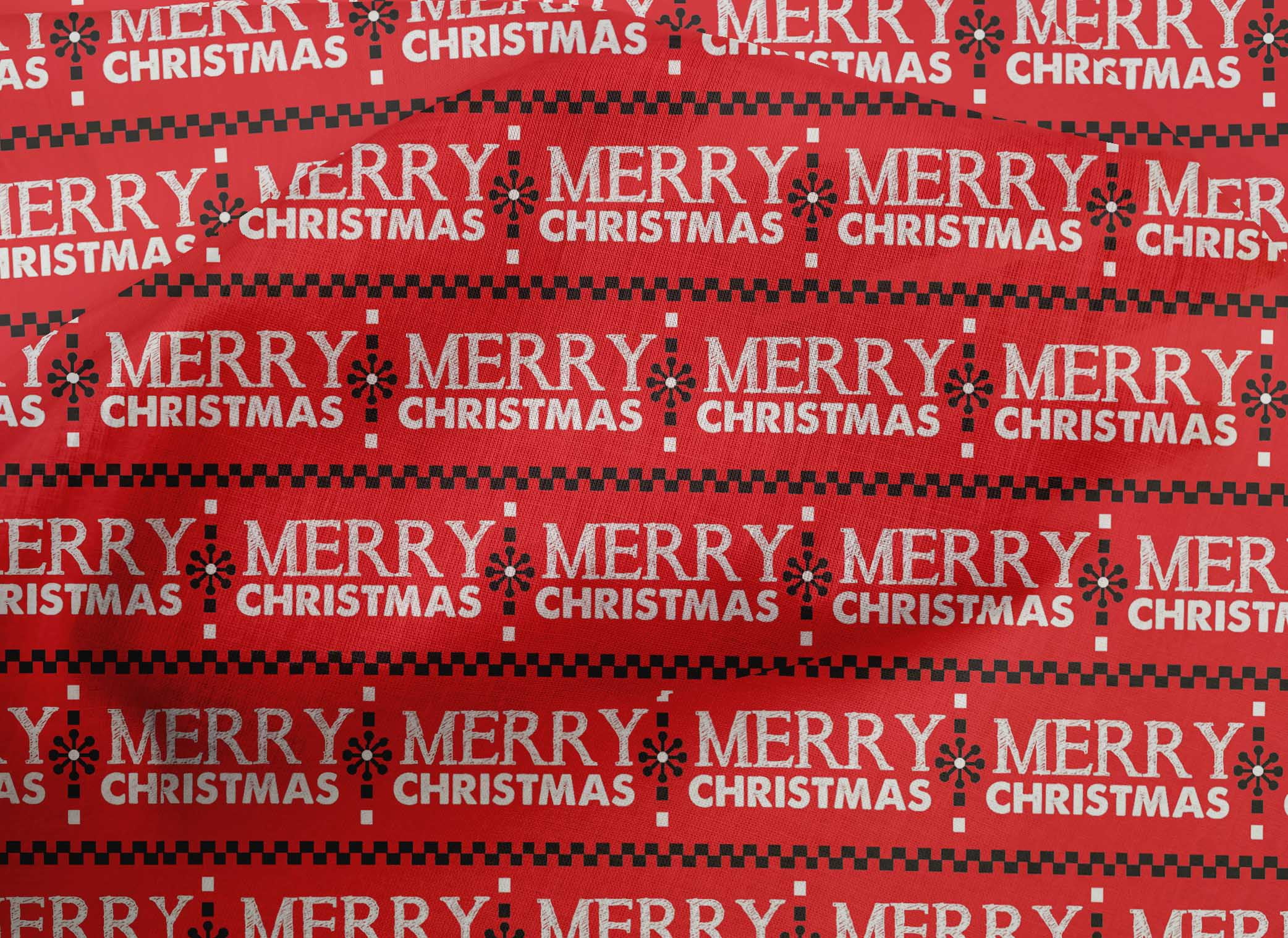 oneOone Cotton Poplin Red Fabric Merry Christmas Fabric For Sewing Printed Craft Fabric By The Yard 56 Inch Wide-7OW
