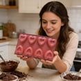 thumbnail image 5 of Menrkoo Handmade Heart-Shaped 8-Cavity Silicone Molds Valentines Chocolate And Ice Cubes Tray For Romantic Diy Treats Red, 5 of 6