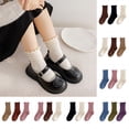 thumbnail image 3 of Ticikt Ruffle Socks for Girls 3 Pairs - Cute Frilly Crew Socks, Breathable Cotton Casual with Lettuce Edge, Soft & Comfortable,Color:Black,L, 3 of 3