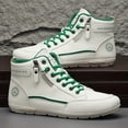 thumbnail image 4 of Men'S High-Top Fashion Sneakers - PU Casual Sports Shoes, All-Season Solid Color Lace-Up Shoes with Round Toe, Fabric Lined Rubber Sole - Comfortable Athletic Footwear for Men, 4 of 9