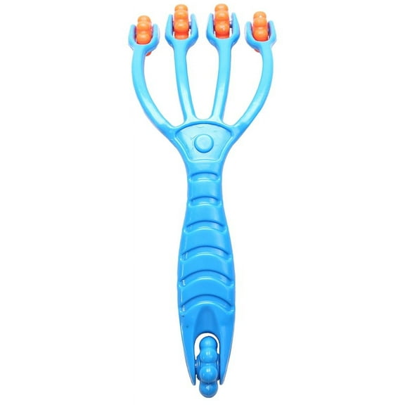 Blue 4 Finger Massager Rolling Plastic Body Massager Relieve Fatigue To Buttock Hip Head Leg