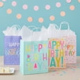 24 Pack 8 x 10 x 4 Inch Happy Birthday Gift Bags with Handles and 24