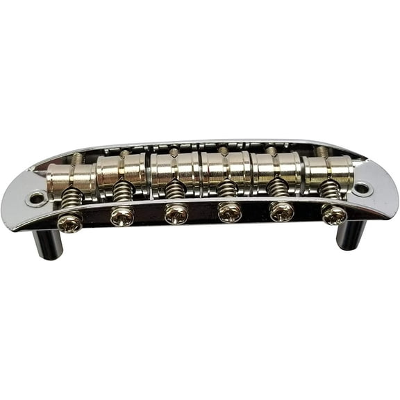 Long Beach Music Fender Mustang Bridge, Chrome-Plated Saddle, Compatible with Fender Jaguar or Jazzmaster, 7.25" Radius