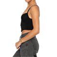 thumbnail image 4 of SAYOO Mujeres Casual Tank Tops, Sin Mangas Sin Espalda Color Sólido Cuello En V Irregular Sling Crop Tops SAYOO  Moda, 4 of 5
