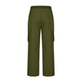 thumbnail image 4 of ZXLBBD Boys' Straight Leg Dress Pants Elastic Waist Solid Color Cargo Trousers Soft Blend for Kids School Uniform Fashion Casual Outdoor,Green,Size 7 Y-8 Y, 4 of 7