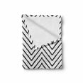 thumbnail image 2 of Modern Soft Flannel Fleece Throw Blanket, Geometric Triangle Shapes Zig Zag Triggering Lines Minimalist Pattern Print, Cozy Plush for Indoor and Outdoor Use, 60" x 80", Black and White, by Ambesonne, 2 of 6