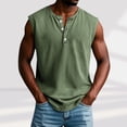 thumbnail image 3 of Dvprdro Fashion Causal Buttons Sleeveless Tank Tops for Men Summer Solid Casual Loose Comfortable T-Shirt Blouse, 3 of 7