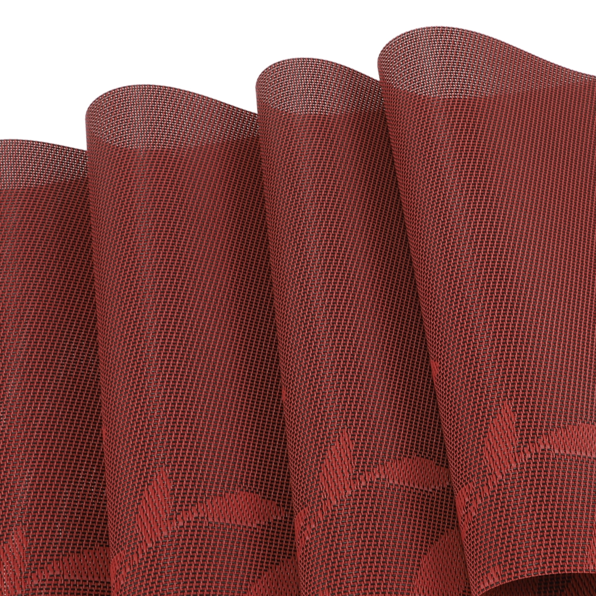 Unique Bargains 4 Pcs Leaves Pattern Heat Resistant Washable Placemats Red