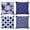 Blue, variant on AEOI Set of 4 Navy Blue White Outdoor Throw Pillow Covers, Dahlia Floral & Geometric Moroccan Pattern Decorative Cushion Cases 16x16 Inch, Water Resistant Patio Sofa Couch Pillow Covers, No Insert