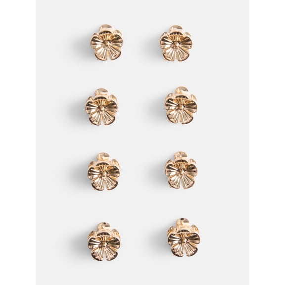 No Boundaries Women's Mini Flower Hair Claw Clips, 8 Pieces