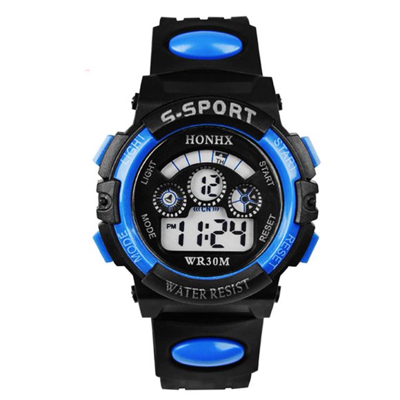 Multifunction Waterproof Boy Sports Electronic Children Watches (Yellow)