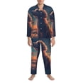 thumbnail image 3 of Yiaed Starry Sky Cloud Puppy Print Men’s Pajamas Set - Long Sleeve Button Down Sleep Shirt and Pajama Bottoms Sleepwear Set Mens Pjs Sets Men's Pajama Bottoms-XX-Large, 3 of 7