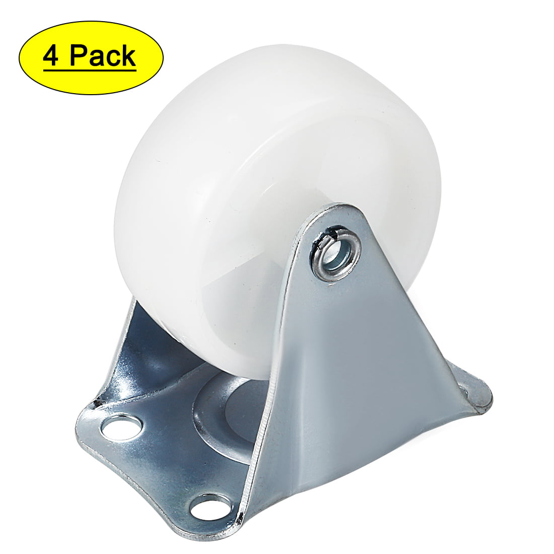 uxcell® Fixed Casters 2 Inch Nylon Top Plate Mounted Caster Wheels White 66lb Capacity 4 Pcs
