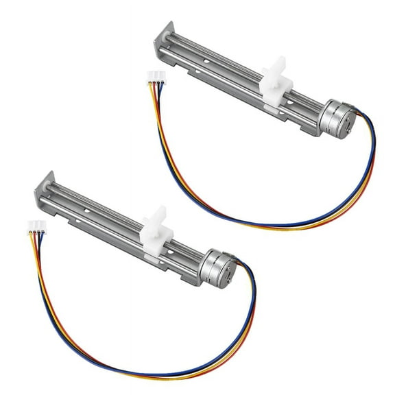 2X 12V Stepper Motor Stroke 80mm with Slider Motor for DIY Small Engraving Machine,2 x Motor with Linear Slide,silver