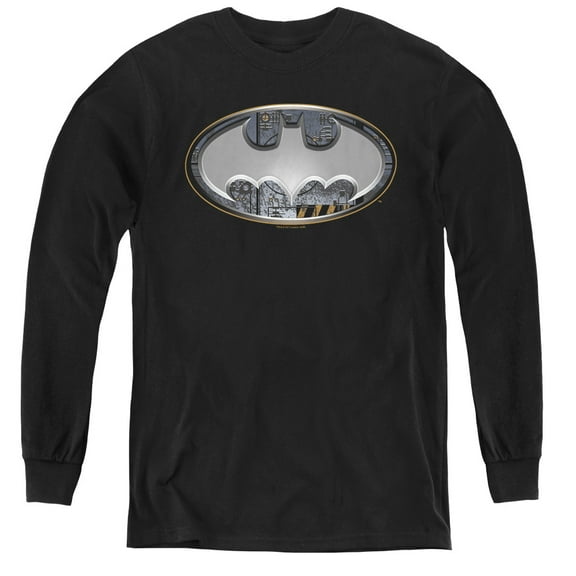 Batman - Steel Wall Shield - Youth Long Sleeve Shirt - X-Large