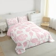 thumbnail image 3 of Feelyou Pink Flower Print Queen Comforter Set for Girls, Cartoon Blossoms Floral Bedding Sets, Retro Western Theme Reversible Bedding Comforter Set, Super Cozy Room Decor, 3 Pieces, 3 of 8