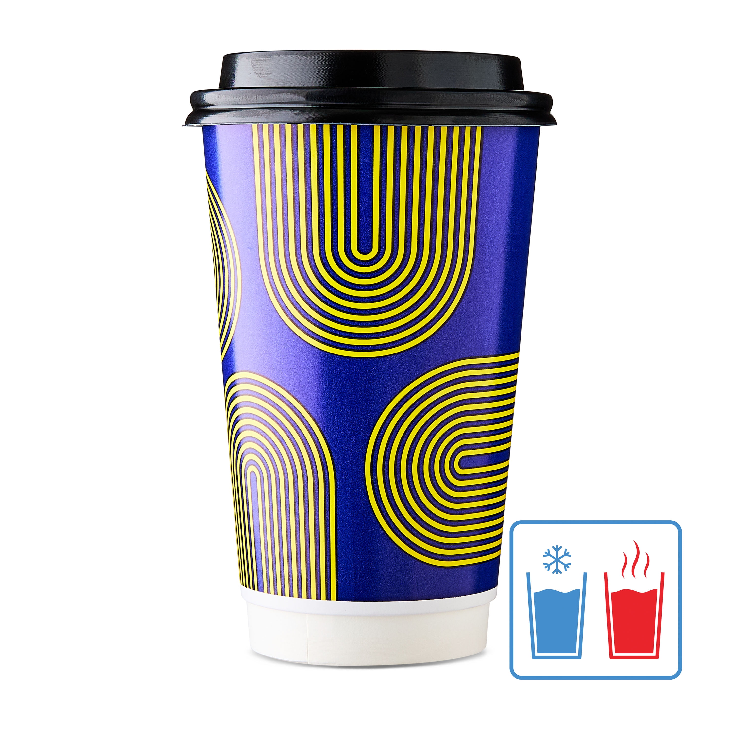 Great Value 16 oz Insulated Hot Cups with Lids, 20 Count