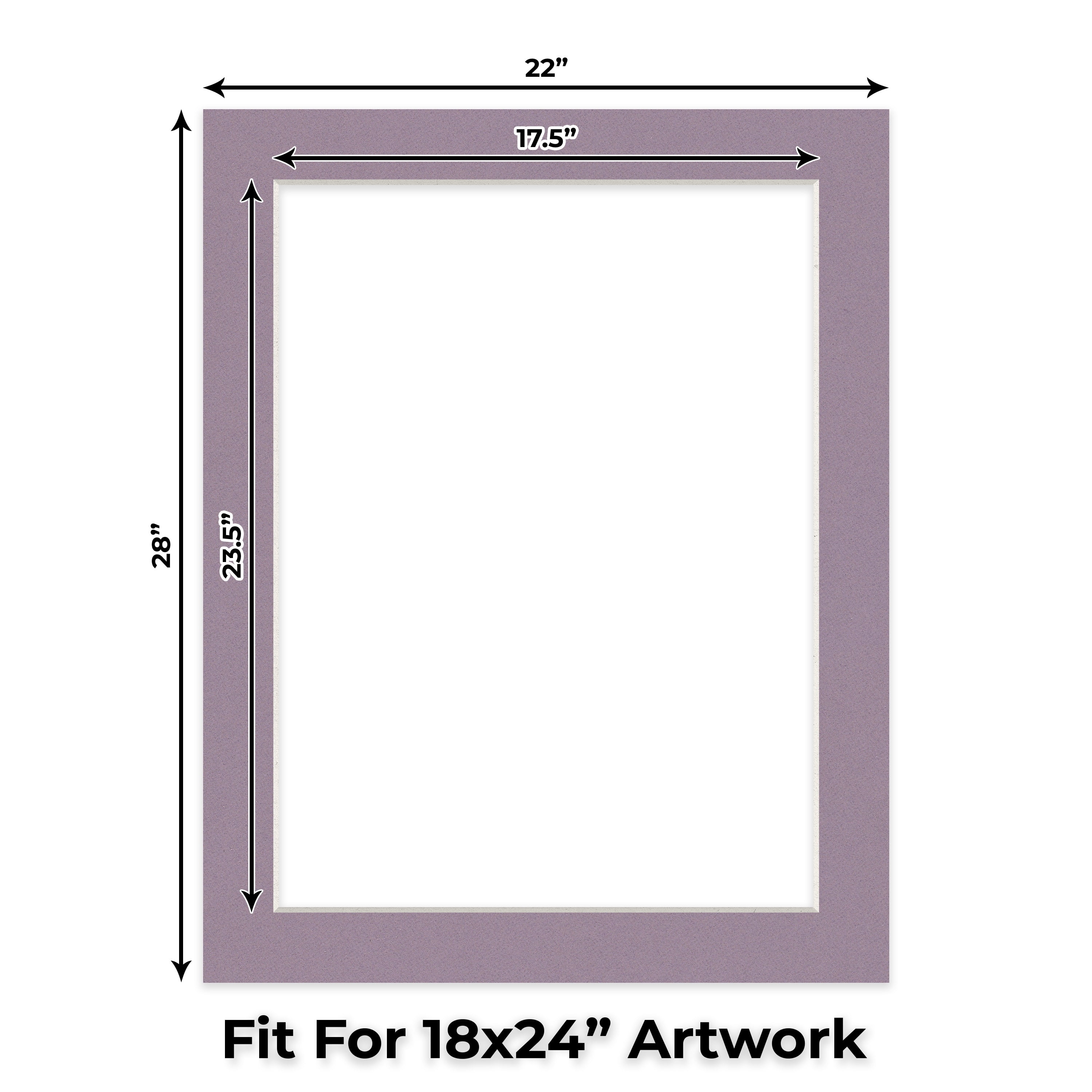 Grape Purple Picture Frame Mat for 22x28 Frames - Fits 18x24 Photos - 1 Mat