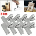 8/12pcs Set Metal Chip Bag Clips Stainless Steel Home Kitchen Food ...