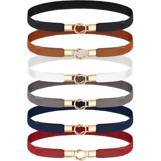 6 Piece Elastic Waist Belts for Dresses Skirts Sweaters 6 Pieces Skinny Women Belts for Women Belts for Dresses  main image 3