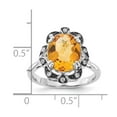 thumbnail image 3 of Sterling Silver Citrine & Diamond Oval Ring, 3 of 5