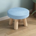 thumbnail image 6 of HOARBOEG Modern Round Wooden Foot Stool Ottoman with Soft Padded Seat - Non-Slip Design for Living Room, Bedroom, Entryway, Versatile as Extra Seating, Footrest, Step Stool or Small Side Table, 6 of 6