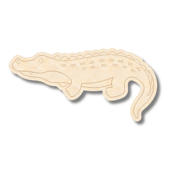 Unfinished Wood Etched Alligator Shape 30" / 1/4"