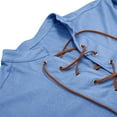 thumbnail image 6 of DGXTA Men's Cotton Linen Shirt Casual Loose Long Sleeve V Neck Lace Up Tee Shirts Summer Top, 6 of 7