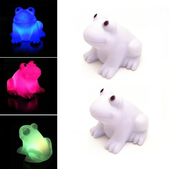 Bobasndm 2Pcs Cute Frog LED Night Light, Creative Color Changing Frog Lamp Bright Colorful LED for Kids Bedroom Desk Party Decoration Gift